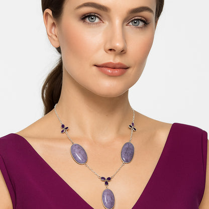Natural Lavender Jade & Amethyst Necklace N-1021 SDN2001