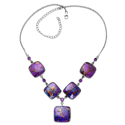 Copper Purple Turquoise & Amethyst Necklace N-1022 SDN2003