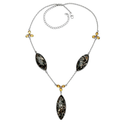 Turtella Jasper - USA & Citrine Necklace N-1021 SDN2005