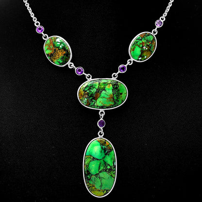 Green Matrix Turquoise & Amethyst Necklace N-1023 SDN2006
