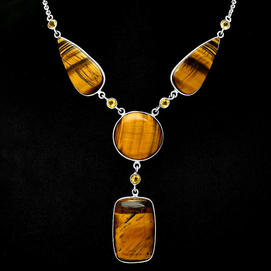 Natural Tiger Eye - Africa & Citrine Necklace N-1023 SDN2010