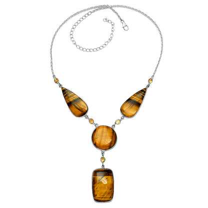 Natural Tiger Eye - Africa & Citrine Necklace N-1023 SDN2010