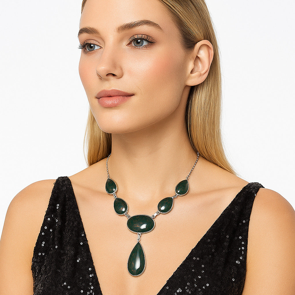 Natural Blood Stone - India Necklace N-1013 SDN2017
