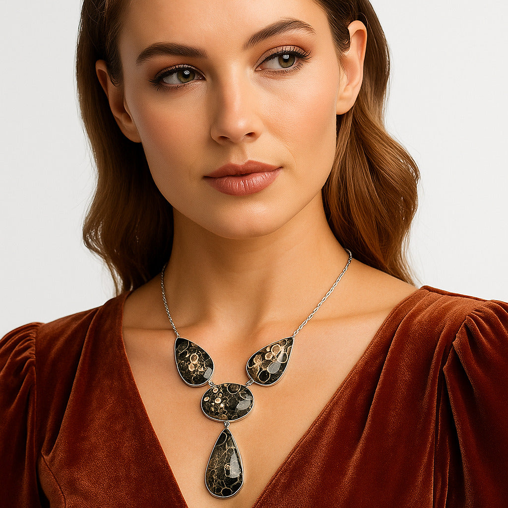 Natural Turtella Jasper - USA Necklace N-1013 SDN2029