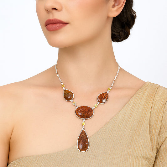 Rare Cady Mountain Agate & Citrine Necklace N-1023 SDN2031