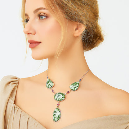 Natural Peace Jade & Amethyst Necklace N-1023 SDN2033