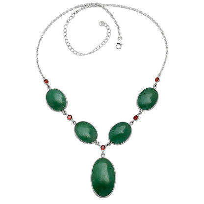 Natural Green Aventurine & Garnet Necklace N-1022 SDN2040