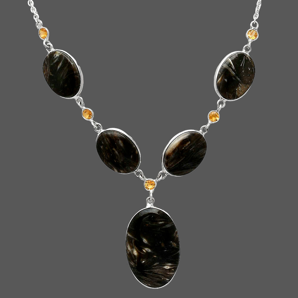 Natural Bat Cave Jasper & Citrine Necklace N-1022 SDN2043