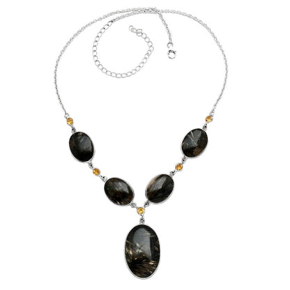 Natural Bat Cave Jasper & Citrine Necklace N-1022 SDN2043