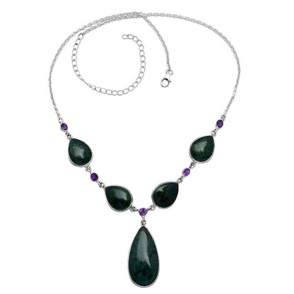 Blood Stone - India & Amethyst Necklace N-1022 SDN2046