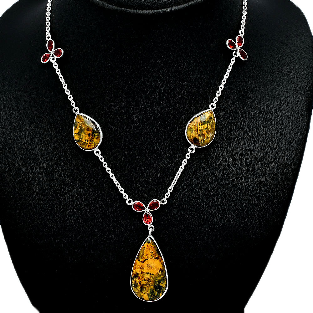 Natural Nellite & Garnet Necklace N-1021 SDN2051