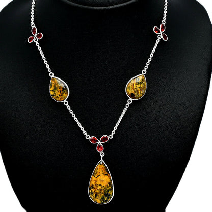 Natural Nellite & Garnet Necklace N-1021 SDN2051
