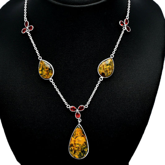 Natural Nellite & Garnet Necklace N-1021 SDN2051