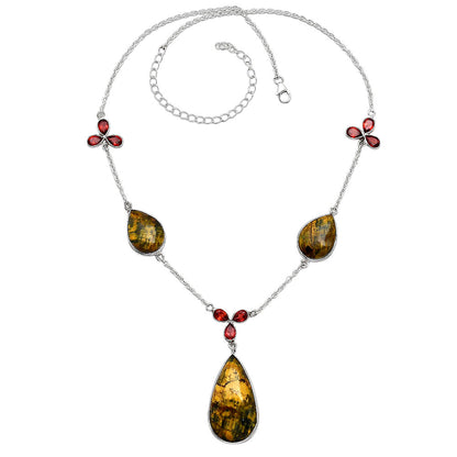 Natural Nellite & Garnet Necklace N-1021 SDN2051