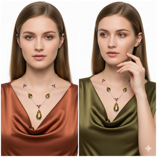 Natural Nellite & Garnet Necklace N-1021 SDN2051