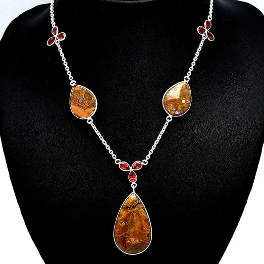 Rare Cady Mountain Agate & Garnet Necklace N-1021 SDN2053