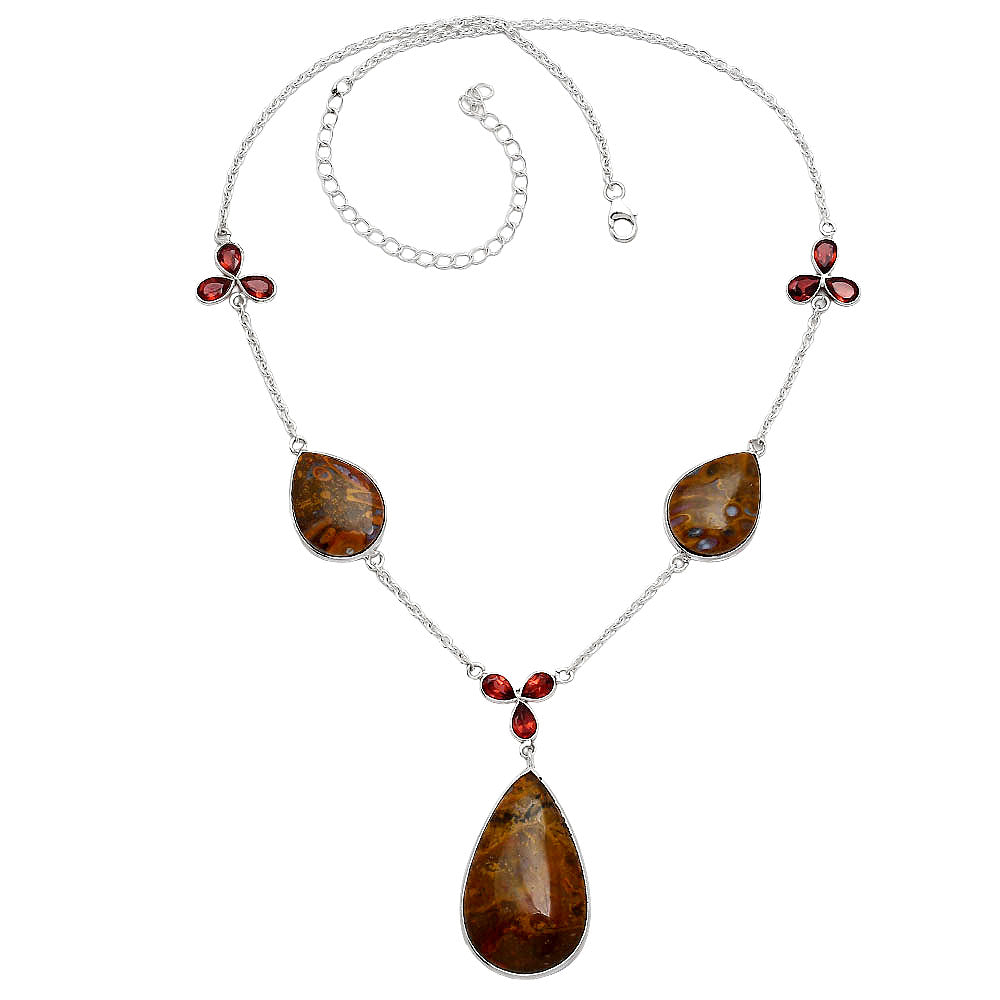 Rare Cady Mountain Agate & Garnet Necklace N-1021 SDN2053
