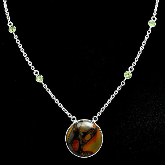 Natural Fruit Jasper & Peridot Necklace N-1012 SDN2059