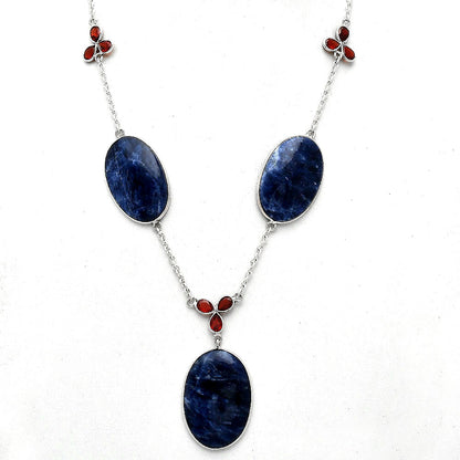 Natural Sodalite & Garnet Necklace N-1021 SDN2061