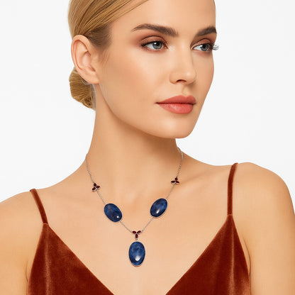 Natural Sodalite & Garnet Necklace N-1021 SDN2061