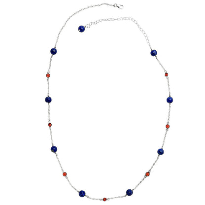 Lapis Lazuli and Garnet Necklace N-1029 SDN2063