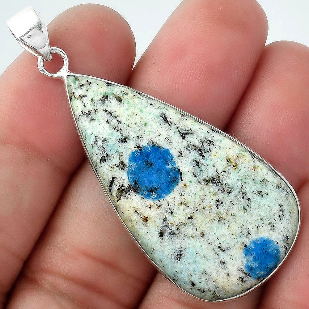 Natural K2 Blue - Azurite In Quartz Pendant P-1001 SDP100064