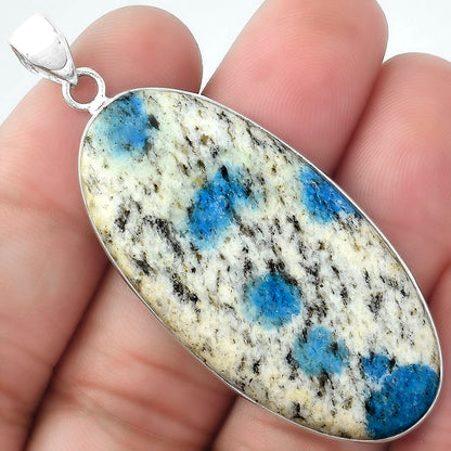 Natural K2 Blue - Azurite In Quartz Pendant P-1001 SDP100134