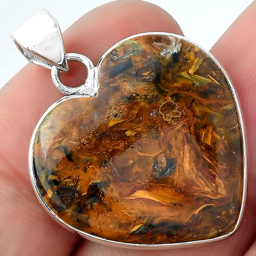 Heart Natural Pietersite - Namibia Pendant P-1043 SDP100349