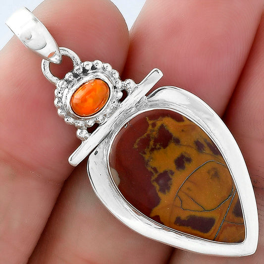 Noreena Jasper & Orange Ethiopian Opal Pendant P-1289 SDP100769