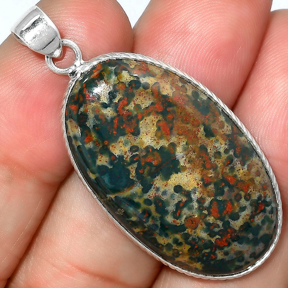 Natural Blood Stone - India Pendant P-1053 SDP101088