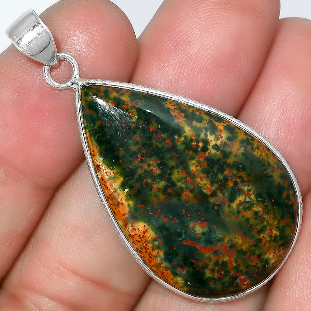 Natural Blood Stone - India Pendant P-1053 SDP101231