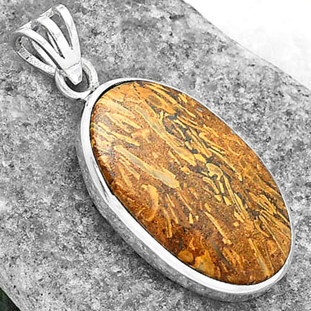 Natural Coquina Fossil Jasper - India Pendant P-1002 SDP102262