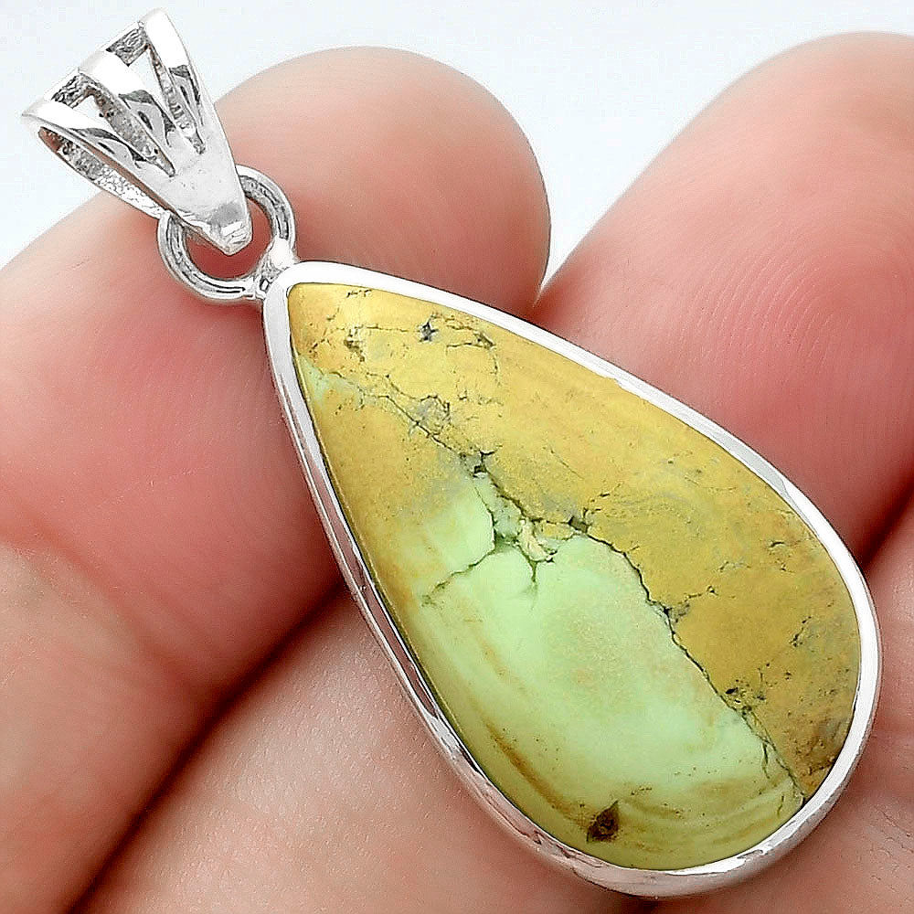 Natural Lemon Chrysocolla - Brazil Pendant P-1002 SDP102267