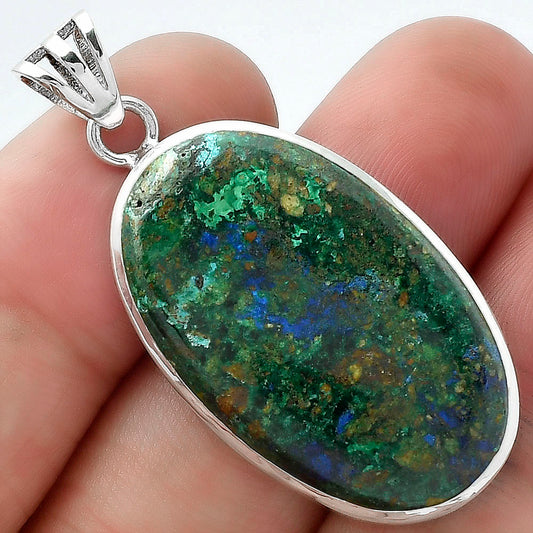 Azurite In Malachite - Morenci Mines Pendant P-1002 SDP102271