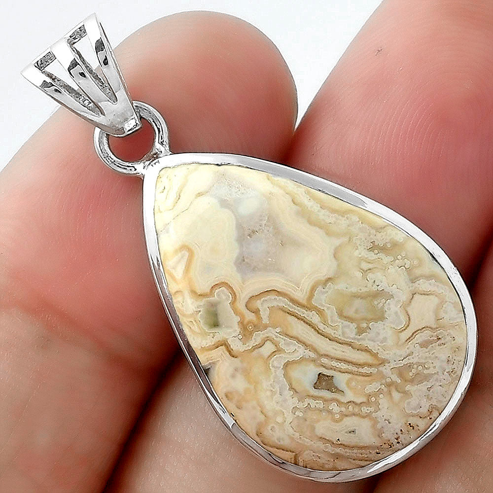 Natural Laguna Lace Agate - Mexican Pendant P-1002 SDP102320