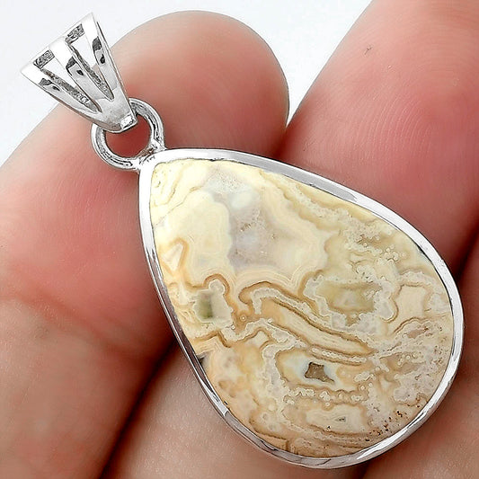 Natural Laguna Lace Agate - Mexican Pendant P-1002 SDP102320