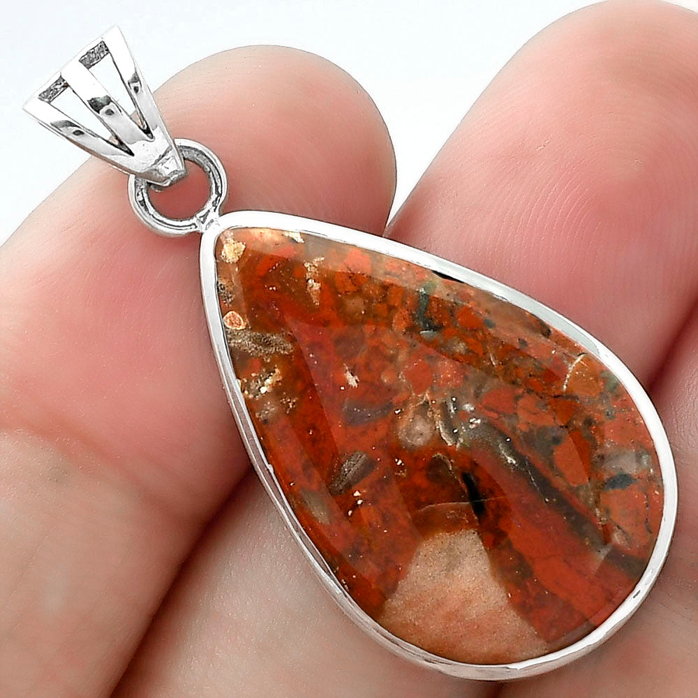 Natural Red Brecciated Jasper Pendant P-1002 SDP102339
