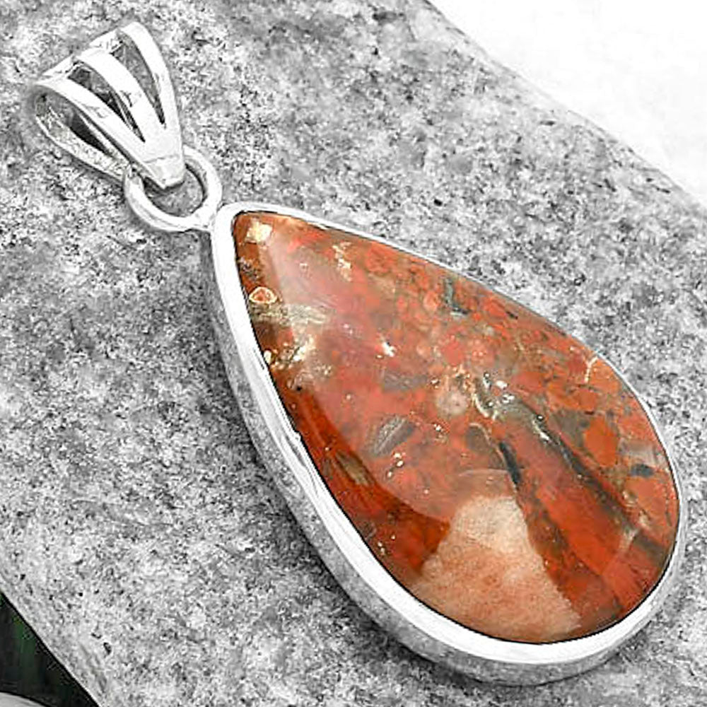 Natural Red Brecciated Jasper Pendant P-1002 SDP102339