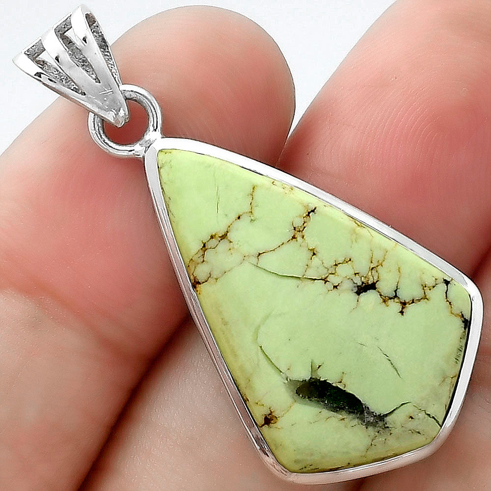 Natural Lemon Chrysocolla - Brazil Pendant P-1002 SDP102360