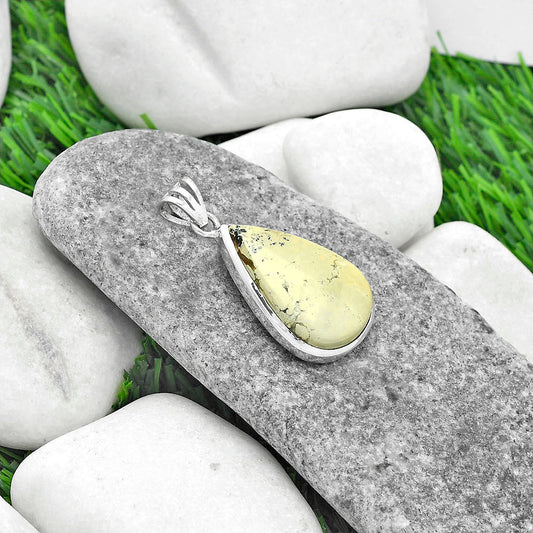 Natural Lemon Chrysocolla - Brazil Pendant P-1002 SDP102370