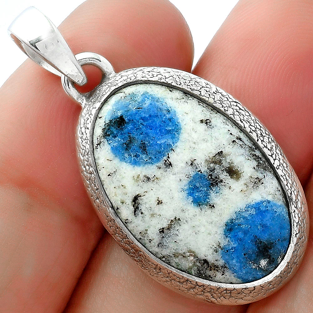 Natural K2 Blue - Azurite In Quartz Pendant P-1538 SDP103120