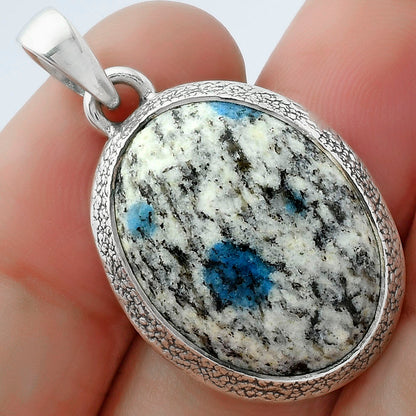 Natural K2 Blue - Azurite In Quartz Pendant P-1538 SDP103128