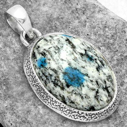 Natural K2 Blue - Azurite In Quartz Pendant P-1538 SDP103128