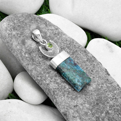 Crescent Moon Ruby In Kyanite & Peridot Pendant P-1453 SDP103249