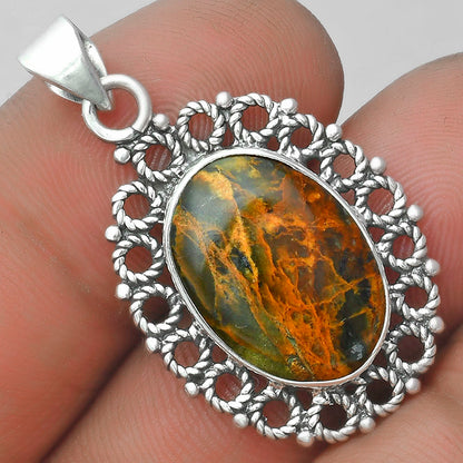 Natural Turkish Rainforest Chrysocolla Pendant P-1009 SDP103256
