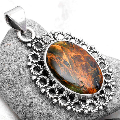 Natural Turkish Rainforest Chrysocolla Pendant P-1009 SDP103256