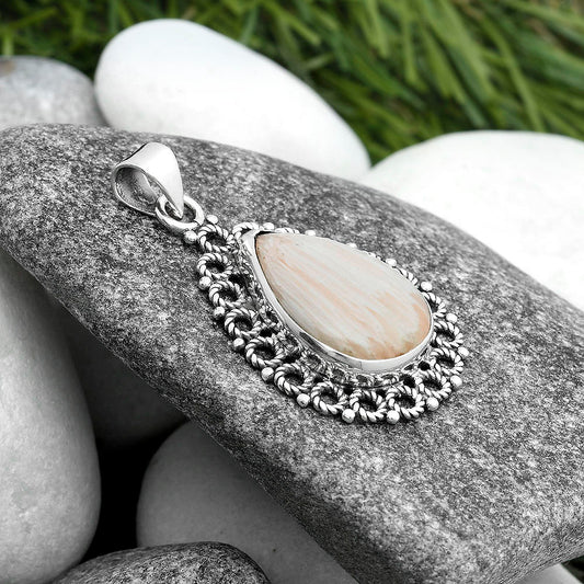 Natural Orange Scolecite - India Pendant P-1009 SDP103273
