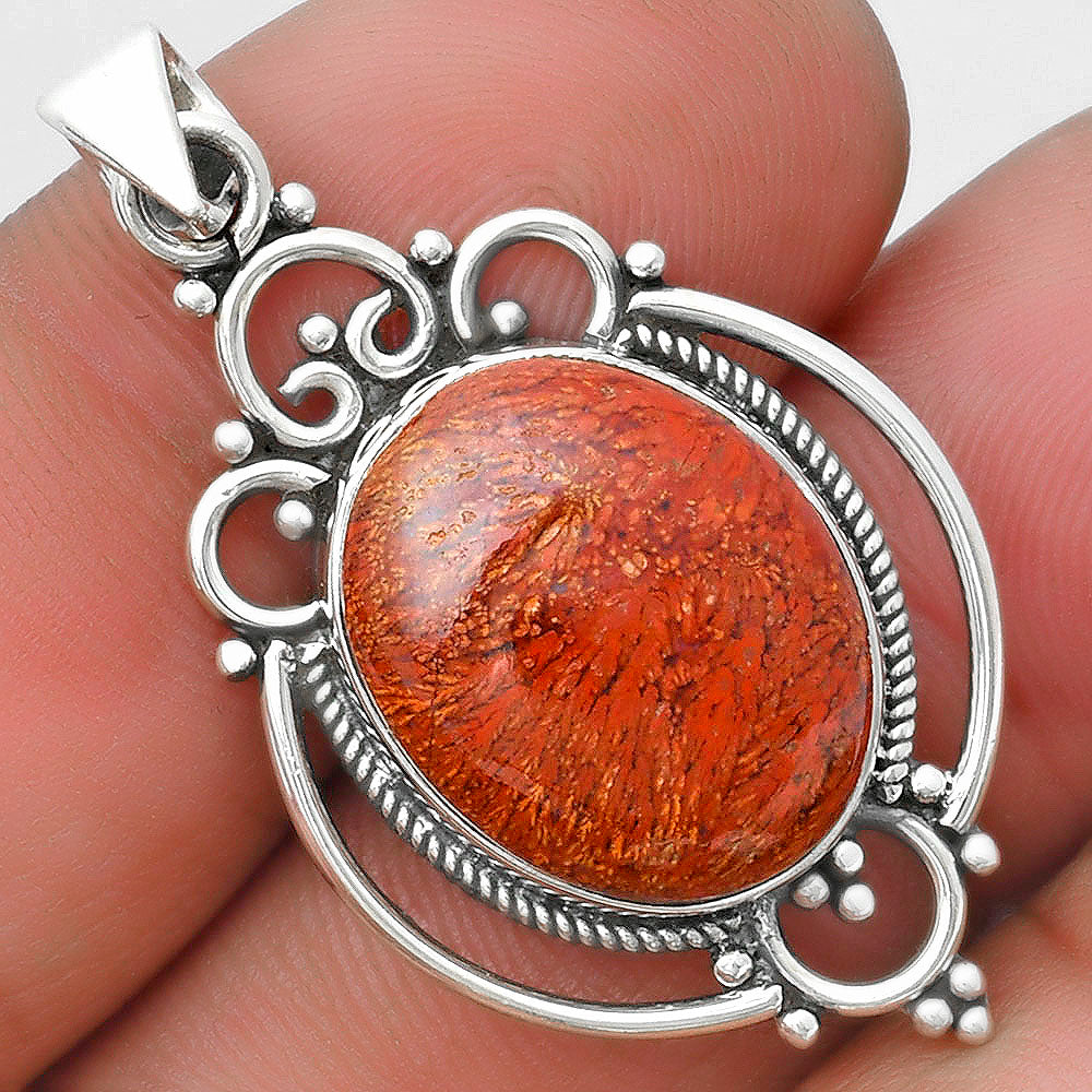 Natural Red Moss Agate Pendant P-1569 SDP103293