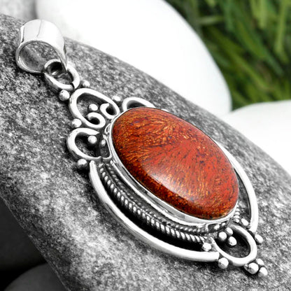 Natural Red Moss Agate Pendant P-1569 SDP103293