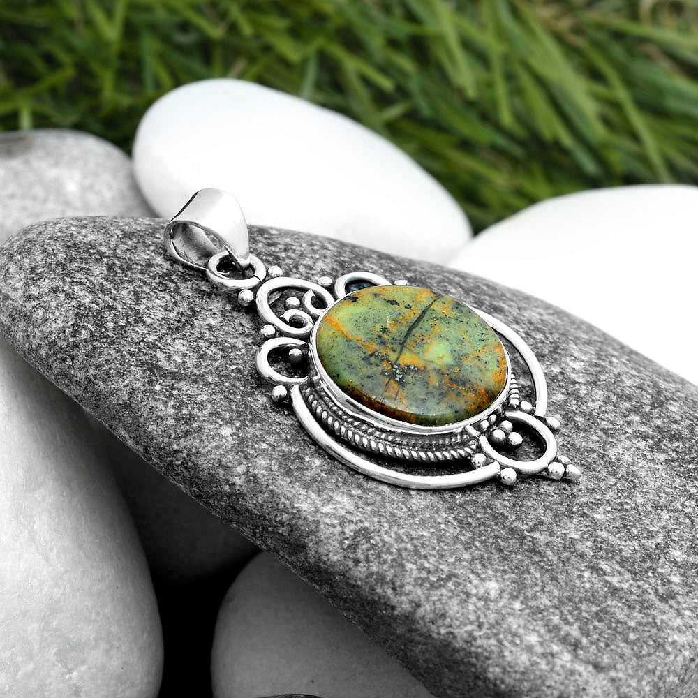 Natural Chrome Chalcedony Pendant P-1569 SDP103310